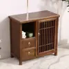 Gabinete de Té Estilo Chino Nuevo de Madera de Olmo del Norte, Gabinete Lateral de Mesa de Té, Estación de Té, Gabinete Lateral de Comedor, Gabinete de Almacenamiento, Gabinete de Mesa de Té Integrado Montado en la Pared