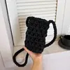 Bolsa Transversal Moda Verão 2026 Feminina Grande Capacidade Versátil Exquisita Bolsa de Palha Bolsa de Celular para o Dia a Dia