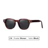Fábrica de Pines de Ácido Propiónico Taizhou Duqiao Gafas de Sol Europeas y Americanas Personalizadas Exportación Montura Redonda Retro PC Anti-UV Polarizadas