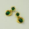 Pendientes de plata 925 con incrustaciones de estilo retro europeo y americano con gemas esmaltadas, ligeros y de alta calidad.
