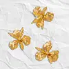 Brincos de Metal Retro Europeus e Americanos Transfronteiriços Exagerados com Flores Pequenas Brincos de Flor Tridimensional High-End