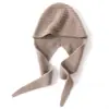 Cachemira Otoño/Invierno 2026 Nuevo Sombrero para Mujer Bufanda de Color Sólido Integrada Dos en Uno Calentador con Protección para los Oídos Calentador de Cuello de Punto