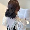 Cyber Celebrity Chiffon Bow Hairpin Acessórios para o cabelo elegante de volta da cabeça Grande clipe de mola estilo coreano High-end Sense Hairpin Acessórios para o cabelo