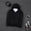 Jaqueta leve acolchoada de algodão para outono e inverno, liquidação anti-estação, masculina, jovem e de meia-idade, gola alta, capuz curto, plus size, portátil, preço especial