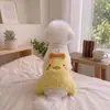 Abrigo de algodón con animales pequeños tridimensionales para otoño e invierno, ropa cálida de cuatro patas para mascotas con correa, mono engrosado con patrones lindos