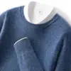 Suéter de Cachemira Baicai de Terciopelo con Cuello Redondo Bajo para Hombre, Jersey de Punto Casual de Negocios, Capa Base de Punto, Suéter Nuevo de Lana Otoño Invierno