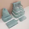 Bolsa de Armazenamento para Viagem Conjunto de Oito Peças, Necessaire Digital, Bolsa de Armazenamento para Cosméticos, Bolsa de Viagem Multifuncional para Roupas
