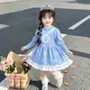 Vestido de Princesa Tejido de Elsa para Niñas Primavera Otoño Vestido Frozen para Niñas Suéter para Bebé Vestido de Elsa