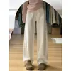 Jeans Blancos de Cintura Alta, Caídos, Pierna Ancha para Mujer, Tendencia 2026, Nuevos de Primavera, Sueltos, Rectos, de Largo Completo