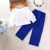 Traje de niña 2023 otoño nuevo ropa infantil camisa de manga larga de encaje pantalones comercio transfronterizo comercio exterior venta al por mayor de ropa infantil