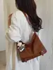 2026 Nuevo Bolso Suave de Cuero con Cera de Aceite Estilo Desgastado para Mujer de Gran Capacidad Bolso de Hombro Cruzado Bolso Tote Estilo Perezoso Japonés