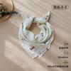 Babe's saliva towel bamboo cotton double-layer gauze thin triangle towel baby's large square bib 60*60cm scarf scarf