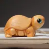 Sándalo Dorado Ciprés Tortuga Tallada Pieza de Mano Hogar Sala de Estar Escritorio Artesanías de Madera Adornos Fabricante Mayorista