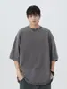 Camiseta de algodón puro de manga corta para hombre estilo vintage, corte holgado europeo y americano, adecuada para adolescentes, Amazon transfronterizo, 180G, marca americana de moda, venta al por mayor