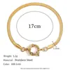 Pulsera Europea y Americana Ins Simple de Nicho Versátil Cadena de Hoja Acero Inoxidable Chapado en Oro de 18K Hebilla de Pin Pulsera de Cadena