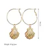 Pendientes sencillos nuevos europeos y americanos para mujer estilo ins transfronterizos populares joyería para orejas de concha H368
