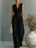 Mono elegante de mujer con cintura ceñida y escote en V, estilo cruzado europeo y americano, nuevo para primavera/verano 2026, Amazon