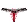 Calcinha Sexy Feminina Aberta Sexy Ladies Massagem Pérola Tentação Renda Fio Dental Alongamento Oco TA15