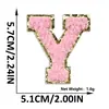 Parches de Bordado de Letras en Inglés de Alta Venta en Stock Parches de Tela Rosa Autoadhesivos para Decoración de Ropa y Sombreros