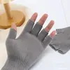 Guantes sin dedos para mujer Otoño Invierno Cálidos Elásticos Estirables Para Conducir Ciclismo Trabajo Guantes sin dedos cortos de medio dedo para hombre