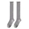 Calcetines de pantorrilla para mujer para primavera y otoño, calcetines largos de doble aguja, calcetines JK de encaje adelgazantes, calcetines blancos holgados para combinar con botas, calcetines Zhuji