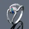 Anillo de circón de color nuevo popular japonés y coreano tecnología de pulido adornos para la mano de mujer de diamante anillo de pareja en stock