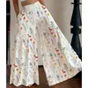 Pantalones Florales de Hada de Verano 2026 para Mujer Cintura Alta Sueltos Delgados Pierna Ancha Fluidos Adelgazantes Versátiles Rectos Largos