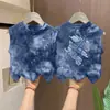 Camiseta Colete Tie-Dye 100% Algodão para Meninos e Meninas Verão Venda Quente Tendência Estampa de Desenho Animado Manga Curta para Crianças Maiores