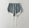 Pantalones Cortos Deportivos Grises Estilo Americano para Mujer Nuevos de Otoño Delgados Pantalones Triples de Corte A Ropa Exterior para Correr Casual Sueltos Pantalones Cortos Calientes