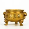 Adorno Quemador de Incienso de Cobre y Oro, Quemador de Incienso Grande de Tres Patas para Uso Doméstico, para Ofrenda a Buda, Quemador de Incienso para Interiores