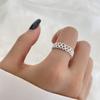 Anillo de Trébol de la Suerte Hueco con Diseño de Encaje Estilo Coreano Simple Estilo Frío Anillo para Novia Estudiante Apertura