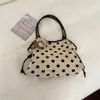 Bolsa de Bolinhas Estilo Coreano para Mulheres 2026 Novo Modelo Design de Nicho Não Lotado Grande Capacidade Bolsa Tote de Ombro para o Dia a Dia Bolsa de Braço