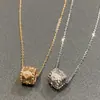 Collar Calidoscopio para Mujer, Cadena para Clavícula de Plata Pura Oro V Oro Rosa de 18K, Cadena de Corona Transfronteriza para Transmisión en Vivo, Estilo de Nicho de Lujo Ligero para el Trabajo