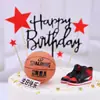 Decoración de Set Slam Dunk Decoración de Pastel Dios Masculino Pastel de Cumpleaños Tenis Baloncesto Coche para Niño Tarjeta de Repostería