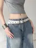 Cinturón Único de Mezclilla con Lentejuelas de Estrella Dulce-Genial Estilo Chica Popular Hot Y2K Milenio Accesorio de Cinturón Versátil de Cuero Sin Perforaciones