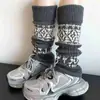 Polainas Fair Isle Copo de Nieve Vintage Otoño-Invierno Calientes Calcetines Tejidos de Navidad para Niñas, Calcetines Melard
