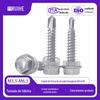 Parafuso de cauda de broca sextavada externa de aço inoxidável 304/410 cor de telha de aço cauda de andorinha parafuso auto-roscante autoperfurante DIN7504K