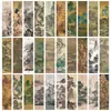 Marcador Qi Yu 30 Marcador de Color Otoñal de Jiangshan Pintura de Paisaje Estilo Chino Seda Dan Qing Tarjeta Etiqueta para Lectura Estudiantil