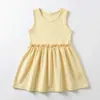 Comércio grossista transfronteiriço: Coleção de outono de vestidos de algodão grau A para bebês meninas, macacões sem mangas e vestidos de cor sólida para recém-nascidos