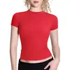 Camiseta Feminina Manga Longa Cruzada Europeia e Americana Hot Girl Cintura Marcada Ombro Direito Look Emagrecedor Outono Camisa Base para Camadas Pronta para Venda