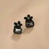 Brincos de Flor com Strass Femininos 2024 Novos Explosivos Elegantes Brincos Design de Nicho Alto Padrão Leve Luxo Delicados Brincos