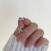 Nuevos Pendientes de Cruz de Cinco Perlas Estilo Francés para Mujer Moda Simple Artísticos Ins Tendencia Estilo Frío Celebridad de Internet Pendientes de Gama Alta
