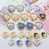 Colgante Creativo de Corazón con Zirconia de Goteo de Aceite Colgante de Aleación Material para Collar Pulsera Pendientes Accesorios de Ropa Hechos a Mano DIY