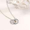 Collar con números romanos en plata esterlina S925 para mujer, estilo coreano, oro rosa, cadena de clavícula con nicho, colgante de círculo de celebridad cibernética