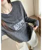 Conforto sem esforço!~Blusa de manga comprida com estampa retrô americana para mulheres, nova blusa básica de outono com gola redonda