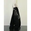 Jeans Oversize Bordados de Nicho Retro Americano para Hombre, Limpios Holgados Casuales de Primavera y Otoño, Pantalones Curvos Estilo Vintage