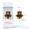 Velas de Cumpleaños Oso Café Brillante Bell Oem Personalizadas Decoraciones para Pasteles Infantiles Venta al por Mayor con Procesamiento de Imágenes