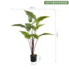 Plantas Artificiais Estilo Nórdico em Estoque para Atacado, Planta Artificial de Taro Torto, Plantas Verdes Falsas para Paisagismo, Plantas em Vasos para Decoração de Piso Interno para Sala de Estar