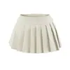 Saia Evasê Estilo College Americano Menina Apimentada com Fenda para Mulheres, Tendência de Saia Plissada Slimming Anti-Exposição Versátil da Moda de Cintura Alta