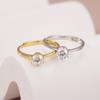 S925 Prata popular ao vivo pequeno diamante menina anel incrustado zircão simples abertura Design Fábrica vendas diretas